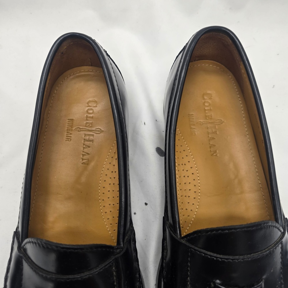 Cole Haan Nike Air Tassel Loafers Mens 9 Black Leather Preppy Dress Shoes C06587 - Picture 2 of 7